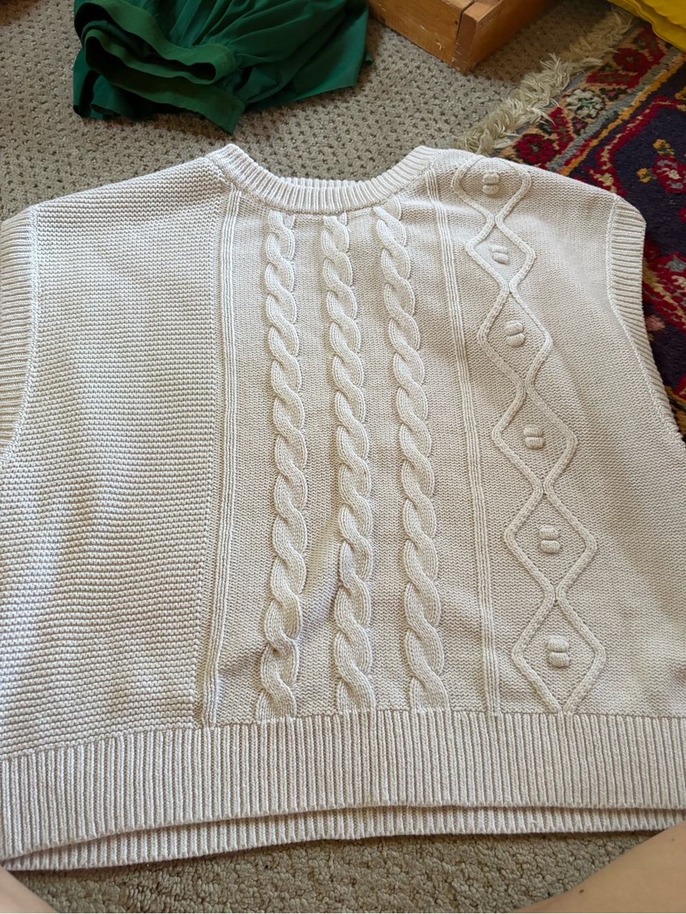 FRYE AND CO. Ivory Knit Sweater Vest